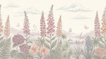 Hollow Chime Pastel Pink Flower Wallpaper - Light Pink Floral Wall Mural Peel and Stick - Design