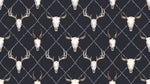 Horned Frontier Dark Gothic Wallpaper - Black Skull Western Cowboy Peel and Stick Mural - Design