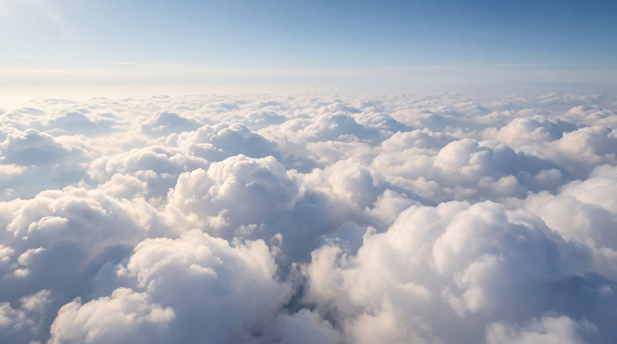 Hushed Altitude White Cloud Wallpaper - Blue Sky Wallpaper Sky Blue Peel and Stick Wall Mural - Design
