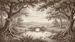 Hushed Grove Beige Forest Wallpaper - Vintage Woodland Landscape Scenery Wall Mural - Design