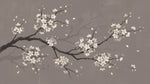 Hushed Petals - Gray Cherry Blossom Wallpaper - Minimalist Floral Botanical Flower Peel and Stick Mural - Design