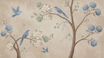 Hydrangea Hush Beige Chinoiserie Wallpaper - Vintage Floral Botanical Flower Wall Mural - Design