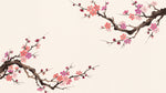 Inked Bloom Pink Cherry Blossom Wallpaper - Japanese Floral Minimalist Botanical Peel and Stick Mural - Design