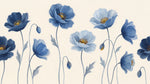Inkwell Petals Blue Floral Wallpaper - Navy Blue and White Flower Wall Mural Peel and Stick - Design