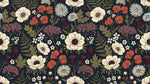 Inkwell Wildflower Dark Floral Wallpaper - Vintage Flower Peel and Stick Wall Mural - Design