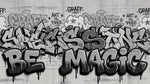 Iron Scrawl Gray Graffiti Wallpaper - Dark Grey Brick Street Art Peel and Stick Wall Mural - Design