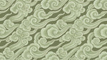 Jade Murmuration Green Chinoiserie Wallpaper - Sage Green Cloud Wallpaper Japanese Sky Peel and Stick Wall Mural - Design