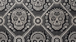 Lacework Calavera - Black Gothic Wallpaper Skull - Black Damask Floral Peel and Stick - Design