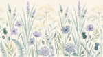 Lavender Stillness Purple Floral Wallpaper - Light Blue Flower Peel and Stick Wall Mural - Design