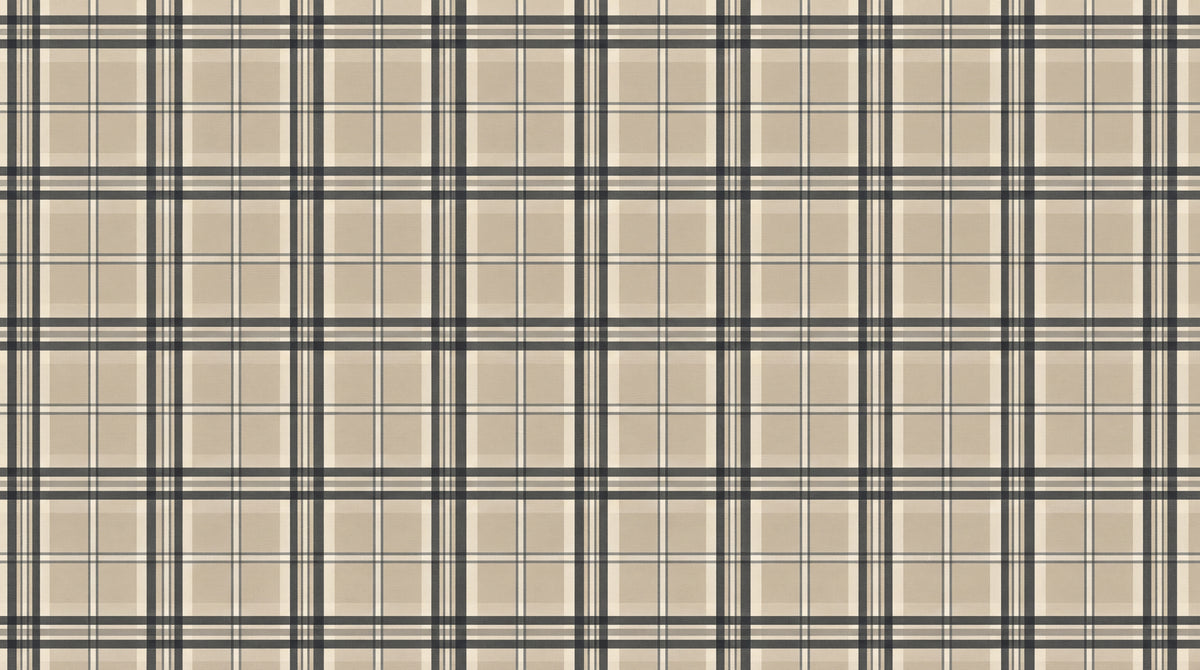 Linen Crosshatch Beige Vintage Wallpaper - Geometric Victorian Peel and Stick Mural - Design