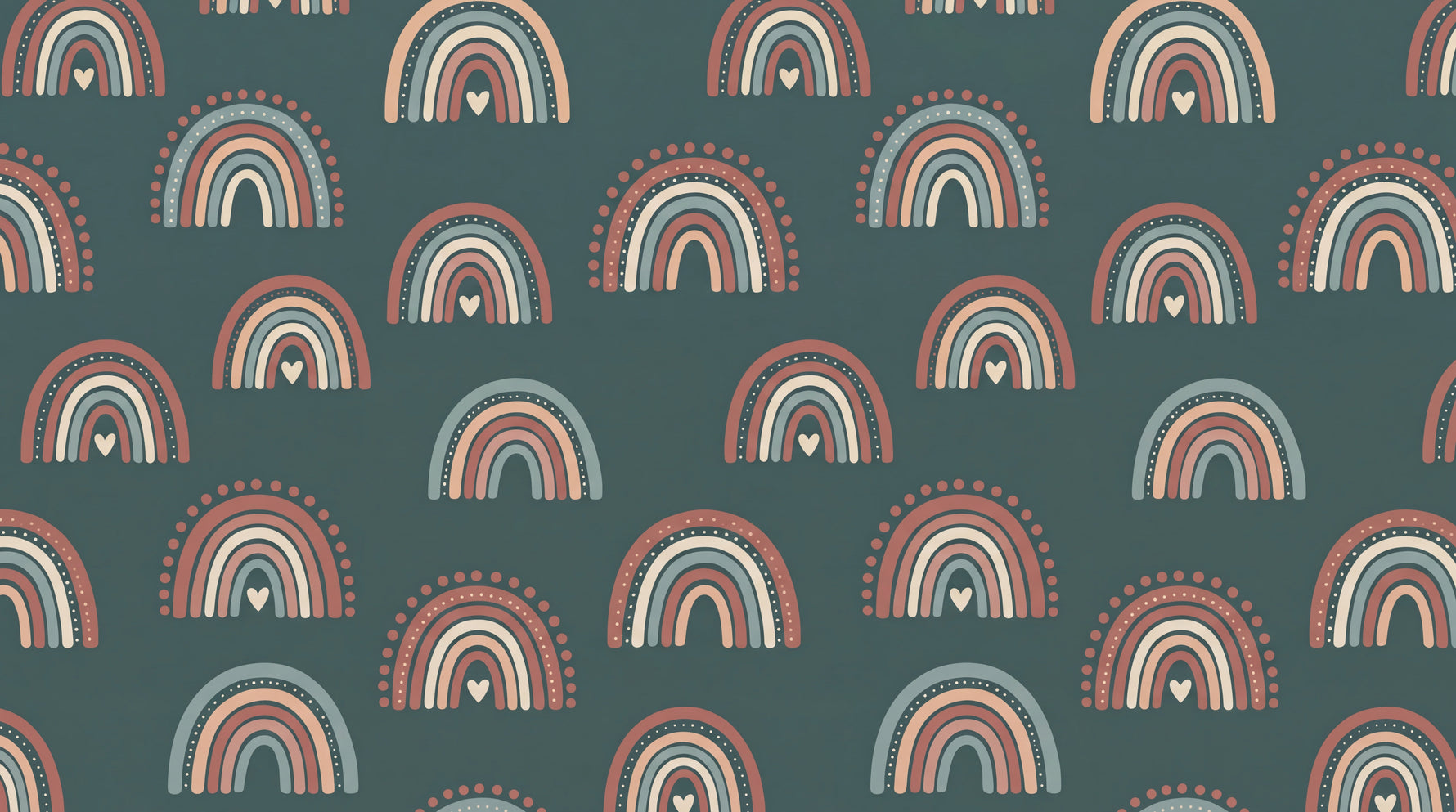 Little Arches Heartbeat Green Nursery Wallpaper for Kids - Boho Wallpaper Peel and Stick Kids Wall Mural - Design