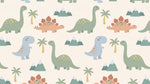 Little Explorer Pastel Dinosaur Wallpaper for Kids - Nursery Peel and Stick Wall Mural - Design