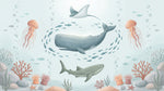 Little Tides - Pastel Nursery Wallpaper for Kids - Pastel Ocean Wallpaper Peel and Stick Sea Wave Mural - Design