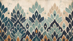 Lotus Mirage - Blue Geometric Wallpaper - Teal Damask Vintage Abstract Peel and Stick - Design