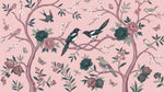 Magpie Confit - Pink Chinoiserie Wallpaper - Pink Flower Cherry Blossom Vintage Floral Peel and Stick - Design
