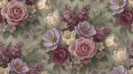 Mauve Chamber Pink Rose Wallpaper - Pink Floral Vintage Flower Peel and Stick Wall Mural - Design