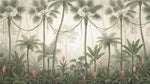 Misted Palms - Green Jungle Wallpaper - Tropical Palm Tree Botanical Greenery Leaf Wall Mural - Design