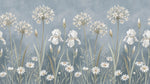 Mistwoven Meadow Blue Floral Wallpaper - Light Blue and White Flower Daisy Wall Mural - Design