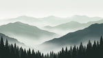 Misty Ridge - Gray Mountain Wallpaper - Minimalist Landscape Scenery Wall Mural Peel and Stick - Design