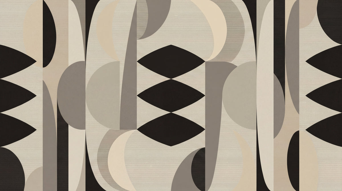 Modernist Reverie - Beige Abstract Wallpaper Geometric Minimalist Peel and Stick Wall Mural - Design