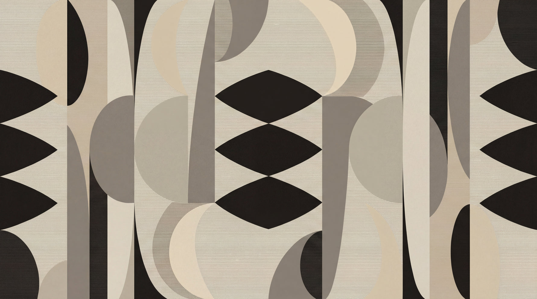 Modernist Reverie - Beige Abstract Wallpaper Geometric Minimalist Peel and Stick Wall Mural - Design