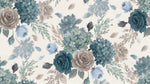 Moonlit Petalfall Blue Floral Wallpaper - Navy Blue Rose Wallpaper Peel and Stick - Design
