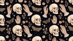 Moth Reliquary Dark Gothic Wallpaper - Dark Skull Vintage Peel and Stick Wall Mural - Design