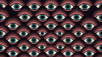 Mystic Gaze - Dark Art Deco Wallpaper Peel and Stick - Pink Teal Retro Aesthetic Wall Mural - Design