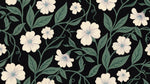 Nightbloom Ivy Dark Floral Wallpaper - Dark Green Flower Peel and Stick Wall Mural with Greenery - Design