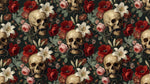 Nightshade Garden Dark Gothic Wallpaper - Dark Skull Wallpaper Peel and Stick Dark Academia Mural - Design