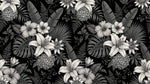 Obsidian Fronds - Black Gothic Wallpaper Tropical Floral Wall Mural - Botanical Dark Academia Peel and Stick - Design