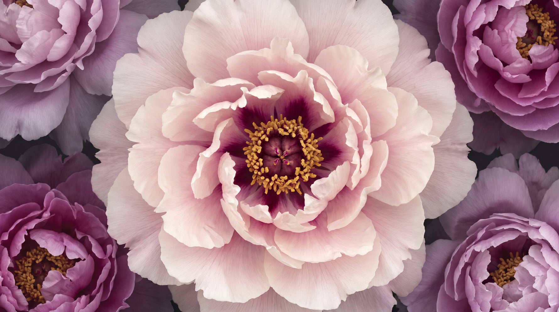 Opaline Peony Pink Flower Wallpaper - Light Pink Floral Wall Mural Aesthetic - Design