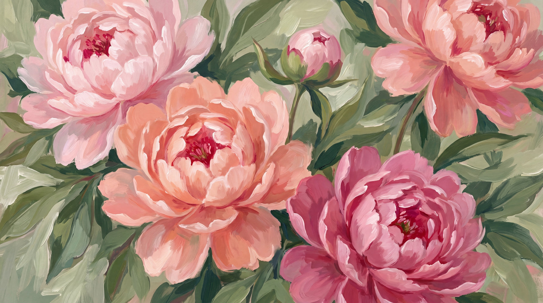 Orchard Hush Glow Pink Flower Wallpaper - Light Pink Floral Peach Peel and Stick Wall Mural - Design