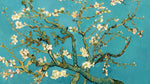 Painted Blossoms - Blue Cherry Blossom Wallpaper - Turquoise Floral Botanical Peel and Stick Wall Mural - Design