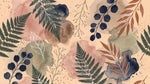 Painted Foliage - Beige Abstract Wallpaper - Botanical Boho Leaf Greenery Peel and Stick Mural - Design