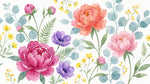 Painted Garden Sonnet Pink Flower Wallpaper - Light Pink Floral Wallpaper Peel and Stick Rose Mural - Design