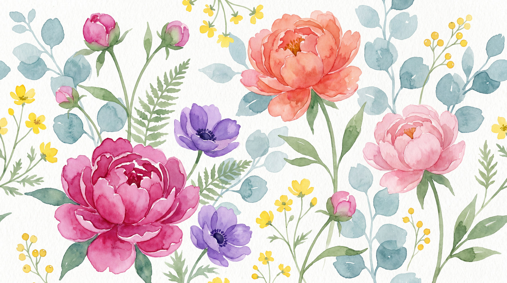 Painted Garden Sonnet Pink Flower Wallpaper - Light Pink Floral Wallpaper Peel and Stick Rose Mural - Design