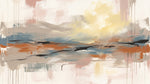 Painted Horizon - Beige Abstract Wallpaper Landscape Scenery Minimalist Peel and Stick Wall Mural - Design
