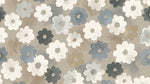 Painted Meadow - Beige Flower Wallpaper - Daisy Floral Aesthetic Peel and Stick Mural - Design