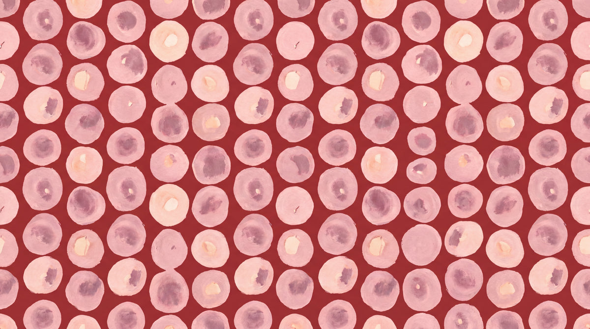 Painted Pebbles Red Pink Wallpaper - Abstract Light Pink Rose Minimalist Peel and Stick Mural - Design