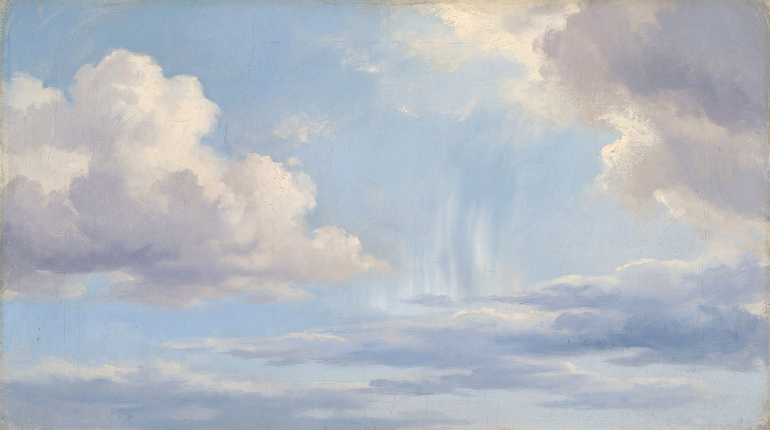 Painted Stillness Blue Cloud Wallpaper - Light Blue Sky Wall Mural Landscape Scenery Peel and Stick - Design
