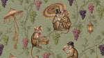 Parasol Vineyard Green Monkey Wallpaper - Sage Chinoiserie Victorian Botanical Peel and Stick - Design