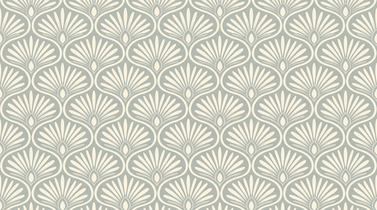 Pearl Plumes Gray Art Deco Wallpaper - Vintage Damask Victorian Peel and Stick Wall Mural - Design