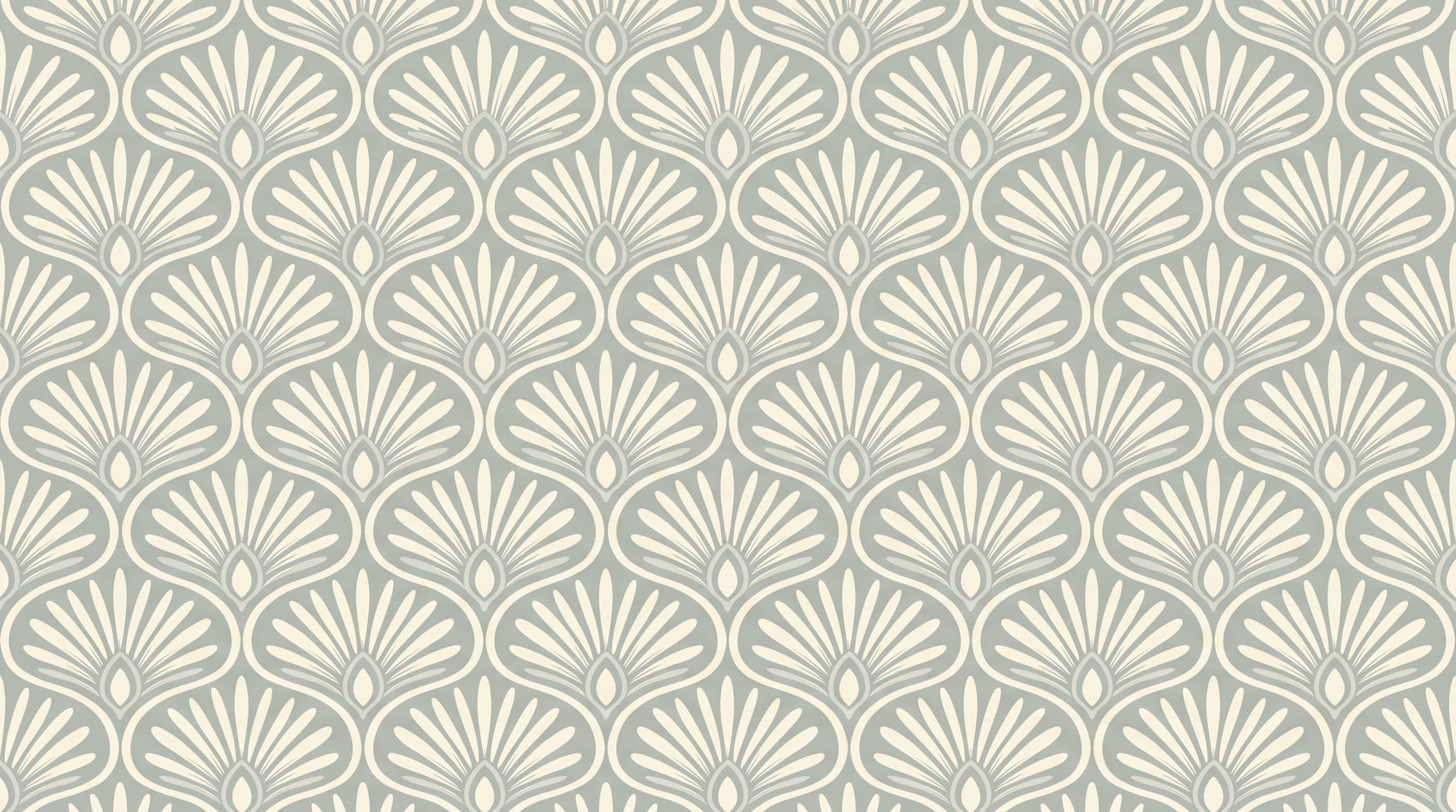 Pearl Plumes Gray Art Deco Wallpaper - Vintage Damask Victorian Peel and Stick Wall Mural - Design
