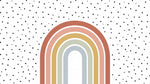 Pebble Archway White Kids Wallpaper for Nursery - Boho Minimalist Rainbow Peel and Stick Wall Mural - Design