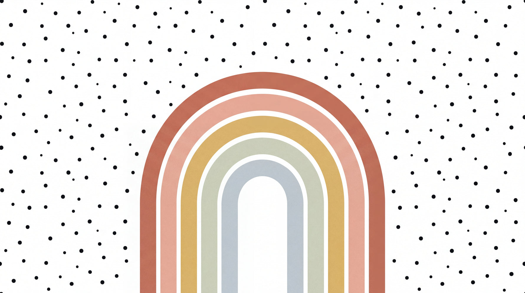 Pebble Archway White Kids Wallpaper for Nursery - Boho Minimalist Rainbow Peel and Stick Wall Mural - Design