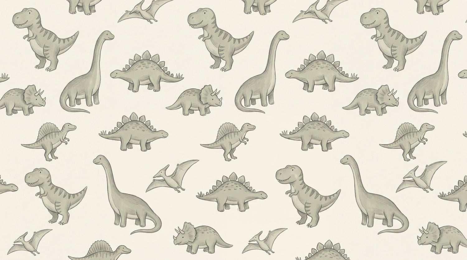 Pebble Stomp Green Dinosaur Wallpaper for Kids - Sage Nursery Wall Mural Peel and Stick - Design