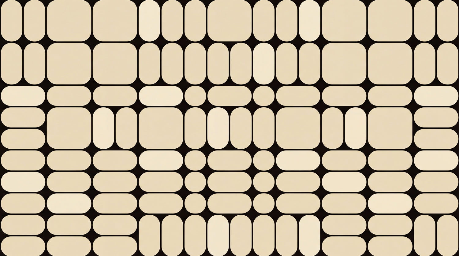 Pillow Stones Beige Minimalist Wallpaper - Cream Geometric Abstract Peel and Stick Wall Mural - Design