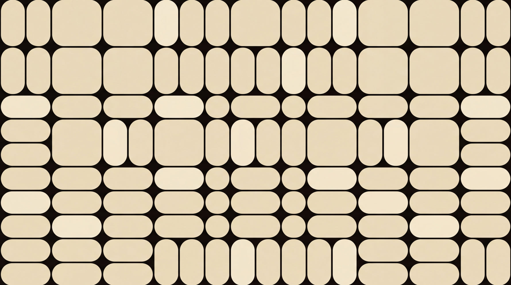 Pillow Stones Beige Minimalist Wallpaper - Cream Geometric Abstract Peel and Stick Wall Mural - Design