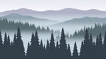 Pine Whisper Fog - Gray Mountain Wallpaper - Gray Minimalist Wallpaper Peel and Stick Wall Mural - Design